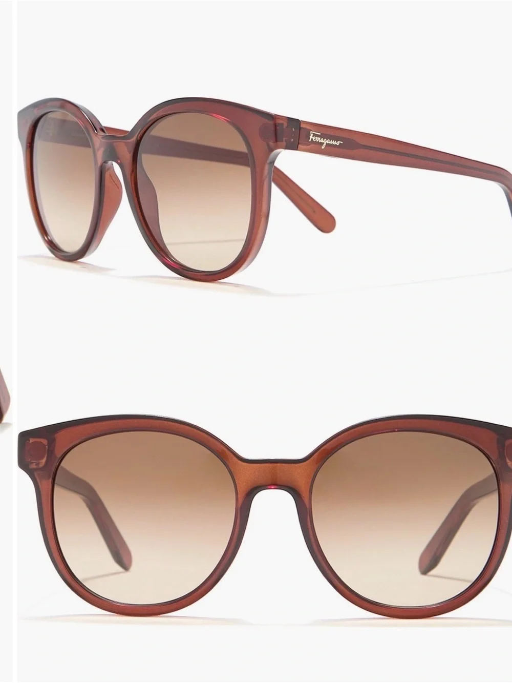 Round Frame Brown Sunglasses for Women